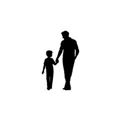 Happy Father's Day with son silhouette