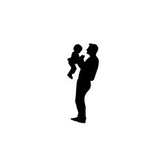 Happy Father's Day with son silhouette