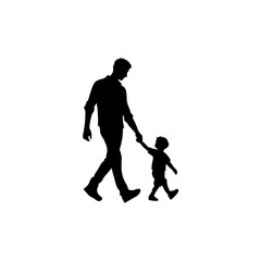 Happy Father's Day with son silhouette