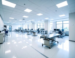 Modern, bright medical examination room
