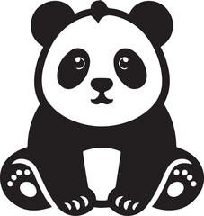 Cute Black and white Panda Vector illustration for your design project