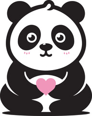 Cute Black and white Panda Vector illustration for your design project