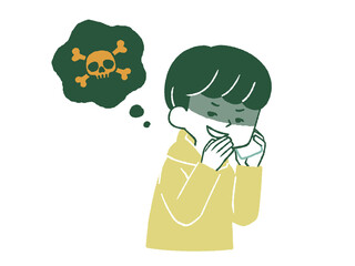 スマホで電話をしている悪意を持った男性