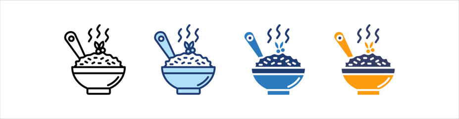 Porridge Icon Set Multiple Style Collection