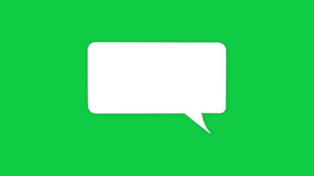 Blank text quote bubble display for text. Speech Bubble Animation. 3d Animation speech bubble.4k abstract background Chroma Key And Alpha Channel Communication copy space concept.
