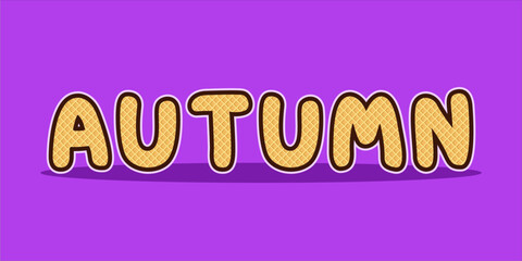 typography AUTUMN word art illustration, editable text effect, eps file format