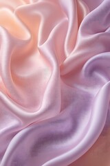 Fototapeta premium Pastel silk fabric waves - soft pink and lavender texture