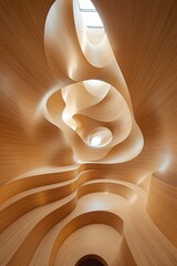 Organic wood structure with skylight