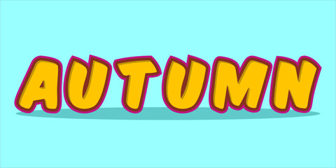typography AUTUMN word art illustration, editable text effect, eps file format