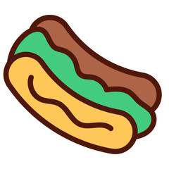 Corn dog Flat Icon