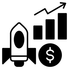 Startup Funding Black Icon