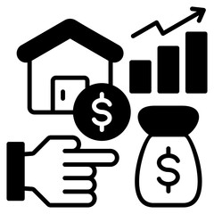 Asset Growth Black Icon