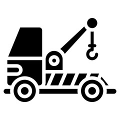 Tow truck glyph icon