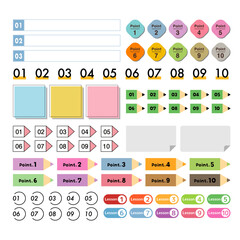 ポイントアイコン・見出し数字素材セット