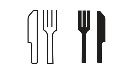 fork and knife icon, cooking utensils symbol sign, eps 10 on white background, vector illustration.