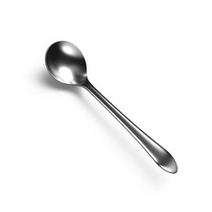 Stainless steel spoon, smooth, rounded bowl, long handle