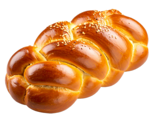 Tasty braided bread isolated on transparent background