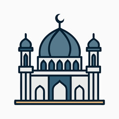 Colorful Simple Mosque Icon