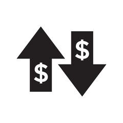 up and down arrow dollar symbol