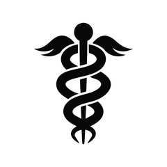 caduceus medical symbol on white background