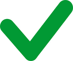green check mark icon flat outline
