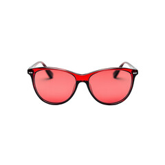 Stylish Red Cat-Eye Sunglasses with Pink Lenses