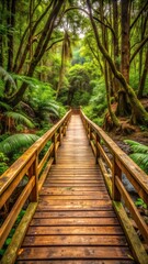 Obraz premium Wooden bridge in the forest