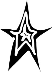 Stars set. Doodle drawing