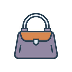 Color illustration icon for purse