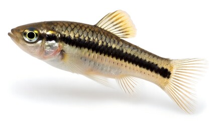 Obraz premium blackstripe topminnow isolated on white background side view
