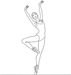 Minimal Ballet Duo Performing on Stage Vector Design