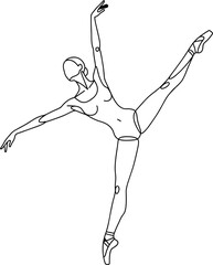 Elegant Side Profile of Ballet Dancer Stretching Arms Back © nurhasanah