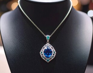 Elegant blue gemstone pendant