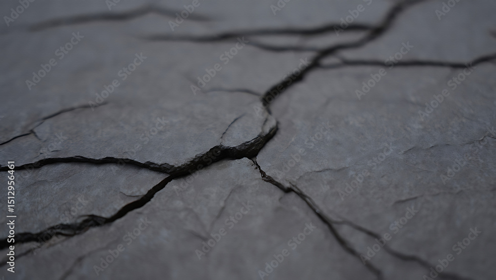 Aufkleber a close up shot of a cracked gray surface showing intricate fracture patterns and texture details
