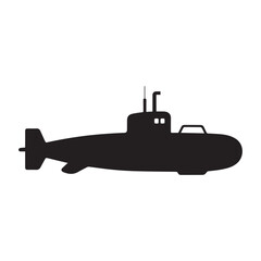 Fototapeta premium Silhouette vector of a submarine Silhouette white background.