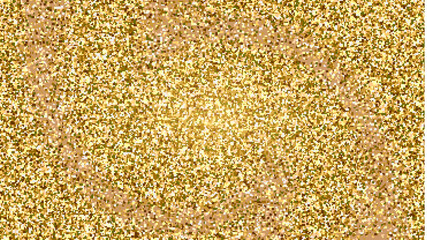 Radial Swirl Abstract Gradient Background. Gold Glitter texture.