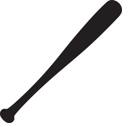 A black and white silhouette of a baseball bat