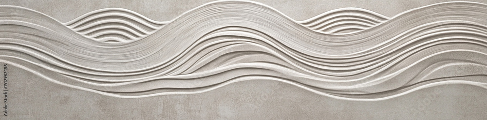 Poster light gray patterned paper with a wave design, embossed paper texture.