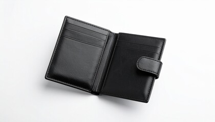Black wallet isolated on white background 
