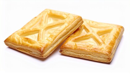 Puff pastry isolated on white background 