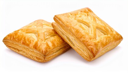Puff pastry isolated on white background 