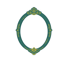 Elegant Oval Vintage Frame with Ornate Design