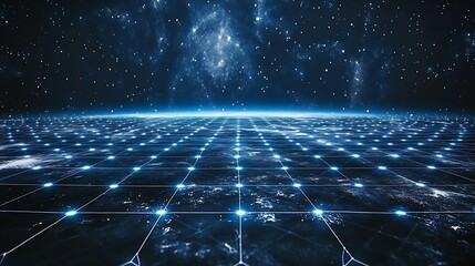 Futuristic digital landscape