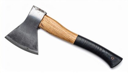 Old axe isolated on white background 