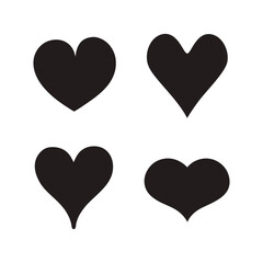 Heart shape set, Black heart set