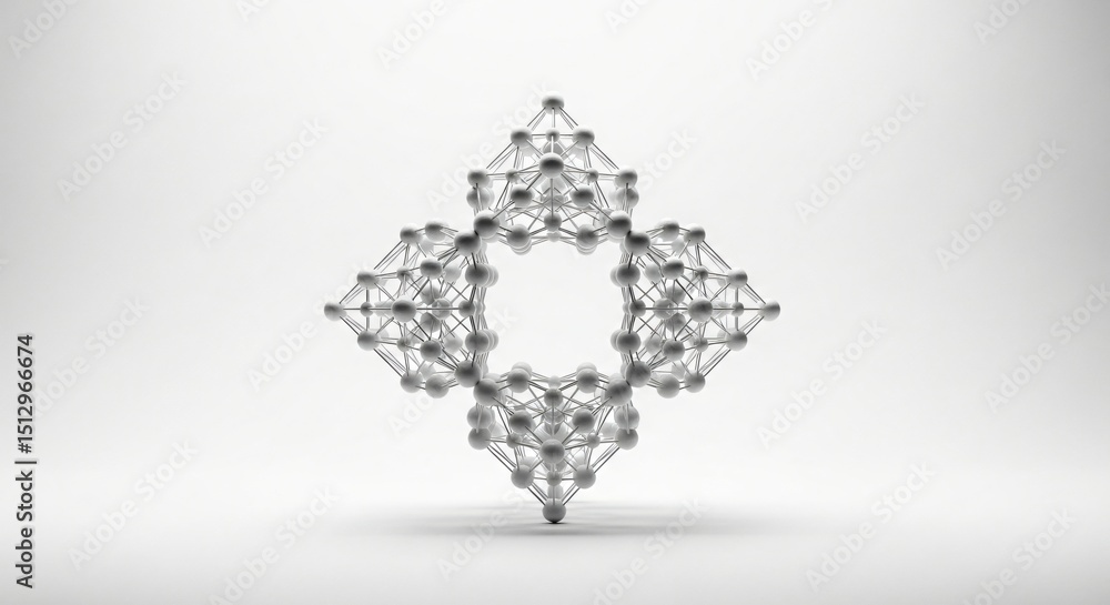 Aufkleber intricate abstract sculpture a 3d model of interconnected nodes and lines