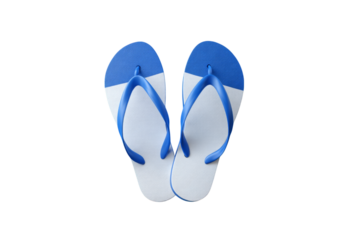 Blue and white flip flops summer beach vacation sandals