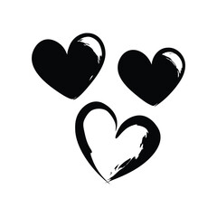 Heart shape set, Black heart set