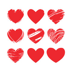 Heart shape set, Red love set