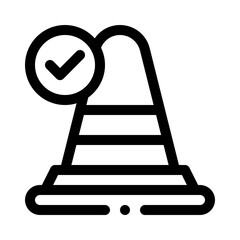 Traffic cone line icon